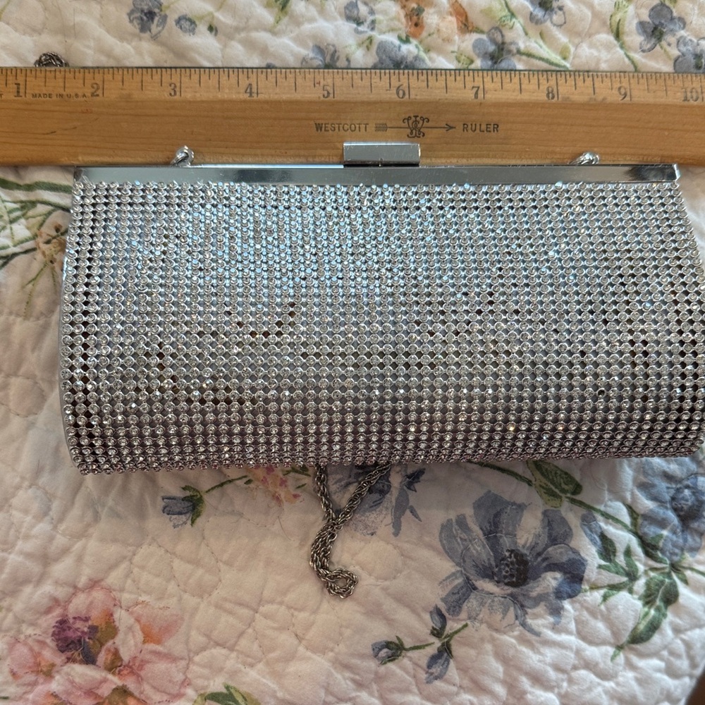 Charming Charlie Silver Rhinestone Clutch